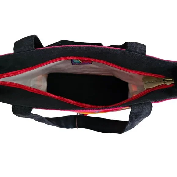 Laurel Burch Feline Friends Canvas  Shoulder Handbag Tote Bag Purse | NWT - Picture 4 of 4